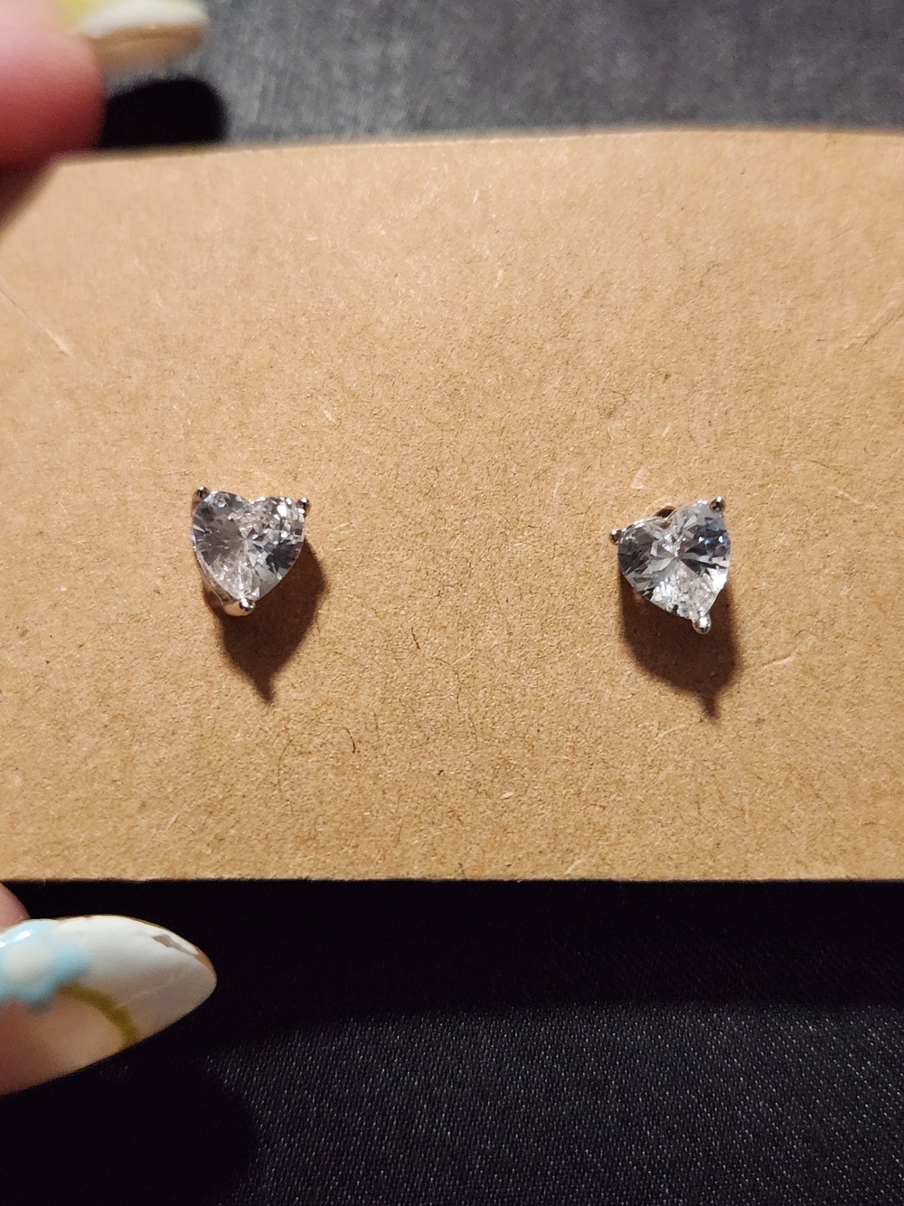 925 Sterling Silver Brilliant Heart-Cut Clear Cubic Zirconia Post Earrings